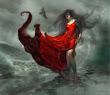 Red Dress Ocean Witch