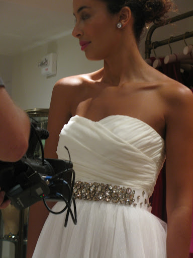 Or try tying a natural-waist dress with a belt to add a bit of glamour. The belt can be paired with cocktail dresses after the wedding, too.