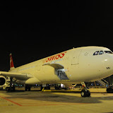Our Joburg-bound A340-300 as seen from the first class transfer limo.