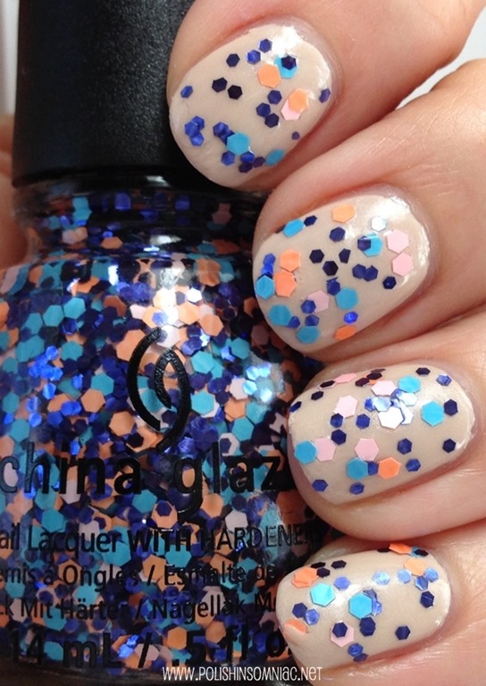 China Glaze Glitter Up (over Don't Honk Your Thorn)