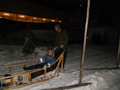 Helsinki, Finland - some girl riding the dog sleds!