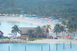 The family beach early in the morning before guests started getting off the ship.