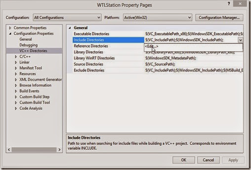 Edit the Include Directories Edit the Include Directories