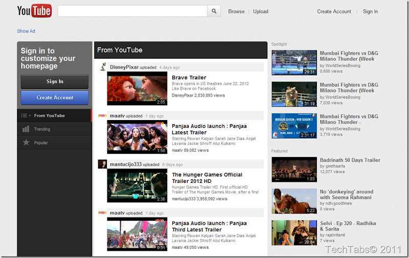New YouTube Layout | Tech Tabs