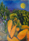 Chair de lune, acrylique sur toile, 24 X 16 po., 2002