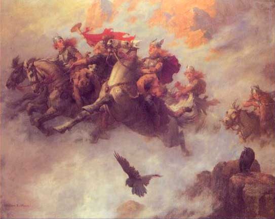Valkyrie Sisters Bear Slain Heroes To Valhall, Asatru Gods And Heroes
