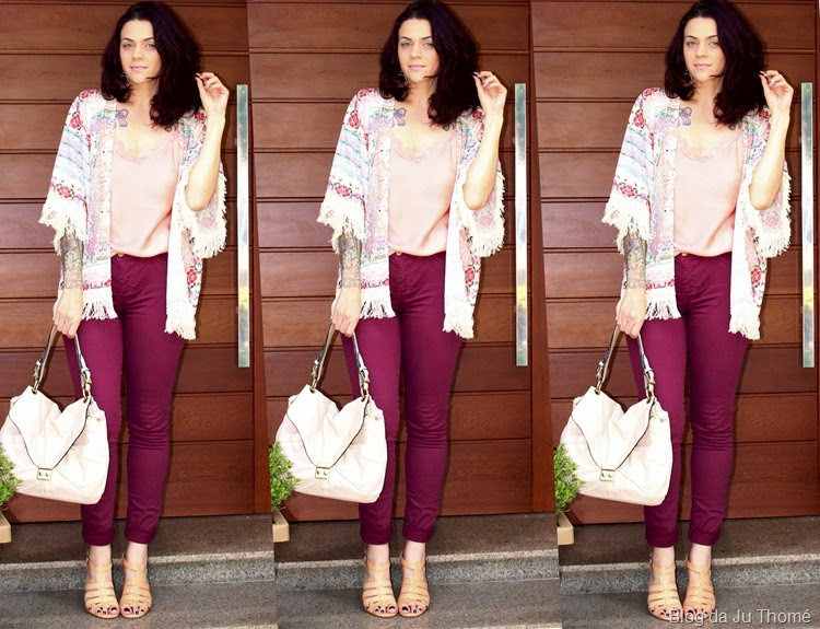 look calça color e quimono1 look calça color e quimono1