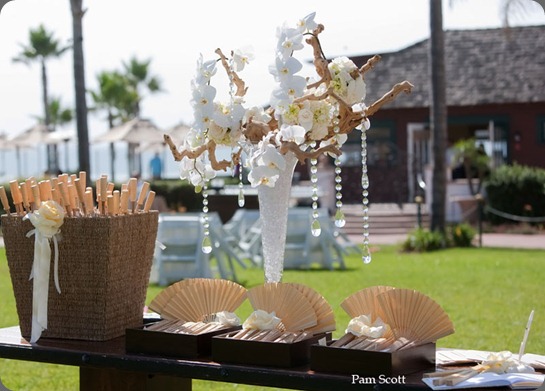 Hotel-Del-beach-weddings-escort-table-orchids2 karen tran