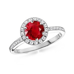 Round Ruby and Diamond Ring