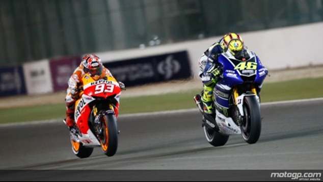 marquez - rossi motogp qatar 2013