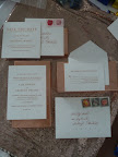 The invite suite with the calligraphed pieces added in.