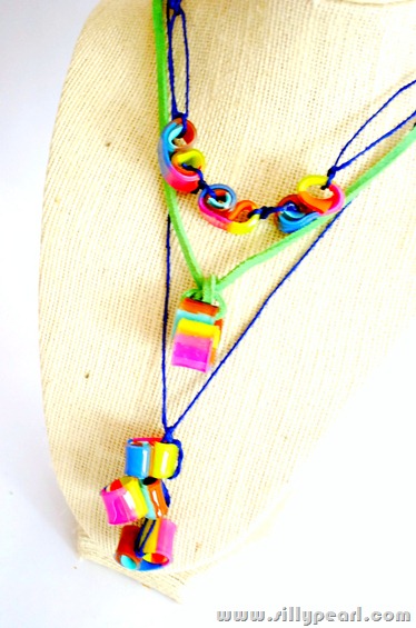 The Silly Pearl Shrink Plastic Curly Bead Necklaces The Silly Pearl Shrink Plastic Curly Bead Necklaces