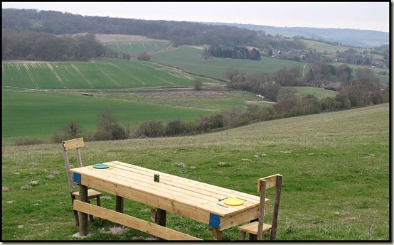 North Downs picnic bench