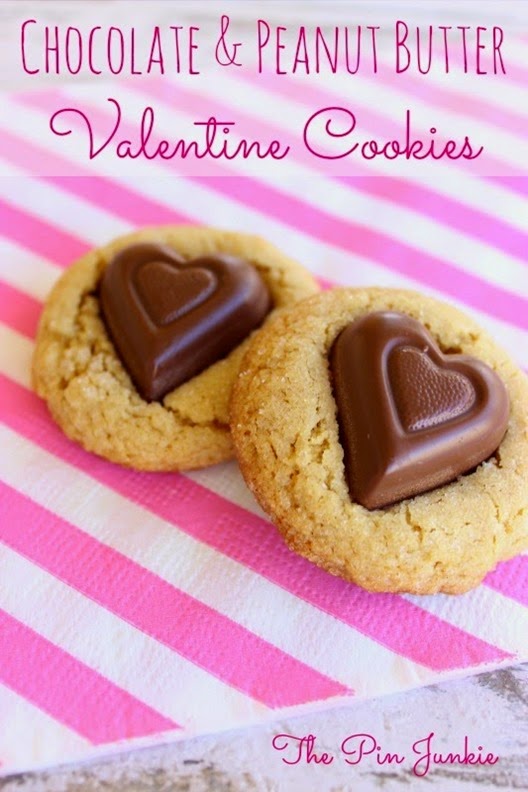 Valentine cookies chocolate peanut butter