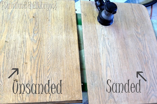 Stripping and Sanding Furniture before and after