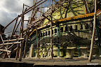 Bamboo scaffolding around a stupa