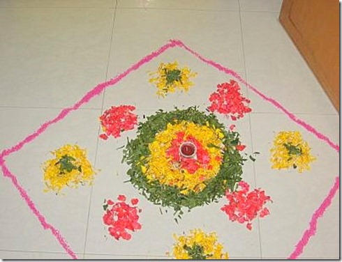 Diwali Home Decoration Flower Rangoli ideas