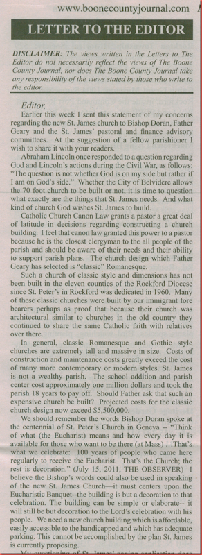 Letter to Editor 7-29-2011