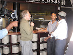 Chefs Jonathan Waxman and Marcus Samuelsson having a pre-show discussion with John Legend.