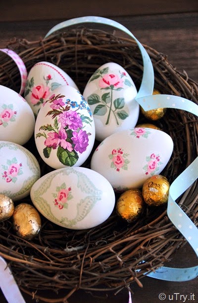 How to Decorate Easter Eggs in 1 Minute  It's the easiest and most gorgeous centerpiece for Easter!  http://uTry.it