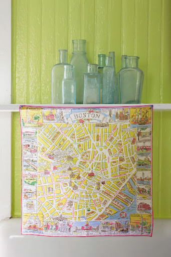 A handkerchief map of Downtown Boston. (Martha Stewart Living, July 2010)