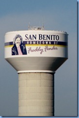 7189 Texas, San Benito - US-77 North (US-83 North) - Freddy Fender water tower 7189 Texas, San Benito - US-77 North (US-83 North) - Freddy Fender water tower