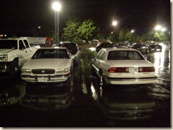 Betty parked by a twin car in the Nashville Walmart parking lot 2009