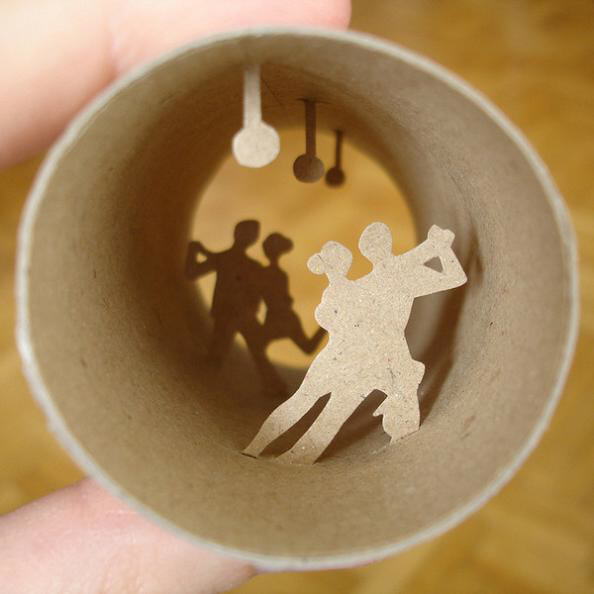 Fantastic scenes inside empty toilet paper rolls by Anastassia Elias