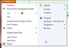 Tampilan Mozilla Firefox menggunakan Bahasa Indonesia Tampilan Mozilla Firefox menggunakan Bahasa Indonesia