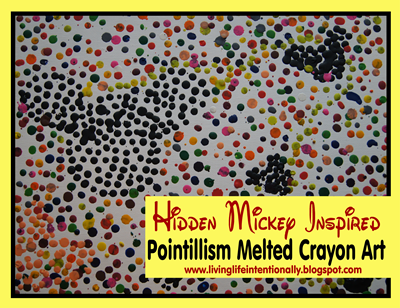 Disney Mickey Mouse Pointilism Melted Crayon Art Disney Mickey Mouse Pointilism Melted Crayon Art