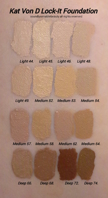 Kat Von D Foundation Color Chart