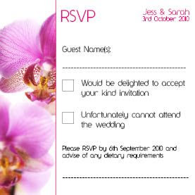 Pink Orchid 4 RSVP Card