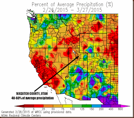 West US precipitation - Mar 2015