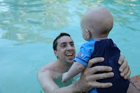 Oscar having a swim