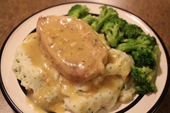 Ranch House Pork Chops with Garlic Parm Mashed Potatoes