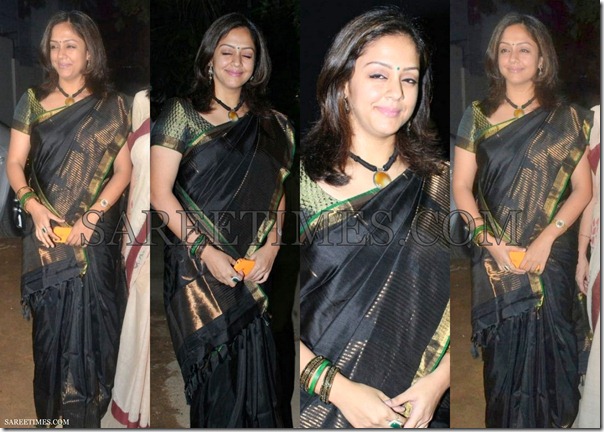 Jyothika_Black_Silk_Saree