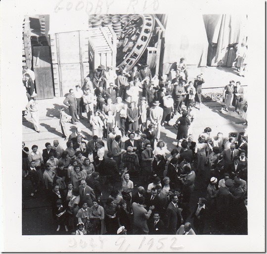 Goodbye Rio on Board the S.S. Brazil July 1952