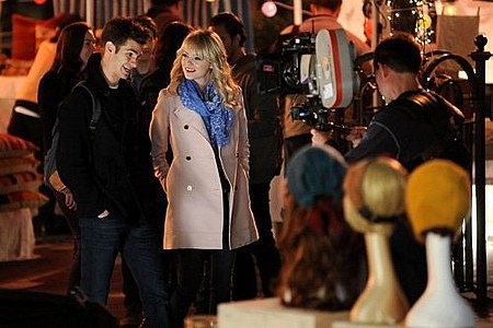 Emma Stone and Andrew Garfield on the Set of The Amazing Spider-Man 2 08