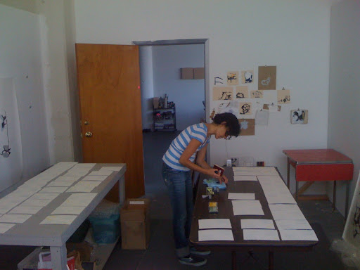 Jen rubber-stamps away.