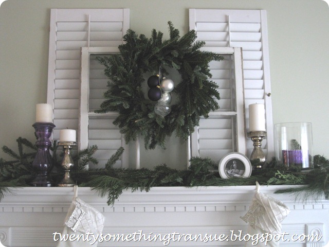 Purple Christmas Mantel Decorations 003 Purple Christmas Mantel Decorations 003