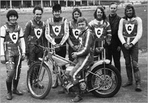 Colin (2nd right) in his days as a speedway manager