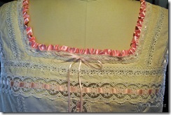 The finished front of the princess slip.