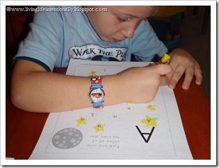 Find & Color all the A's activity