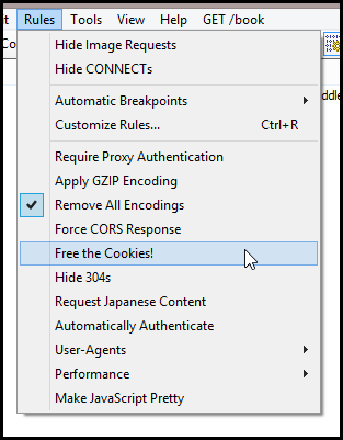 Rules menu Rules menu