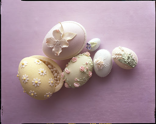 Hollowed out sugar eggs are the perfect vessels for hiding treats.