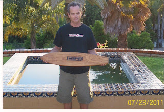 Ed Economy gave us this 34" Sq. tail. A very rare board he purchased from a swap meet, way cool, thanks Ed!