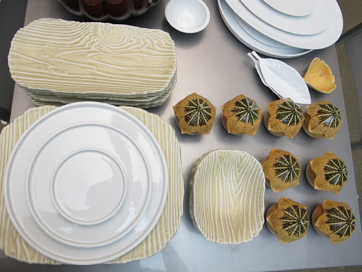 These faux bois plates are exquisite--aren't they?