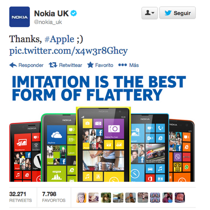 Nokia reta a Apple vía twitter