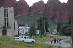 Jeti Ögüz rock formations behind the resort