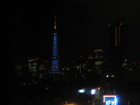 Tokyo Tower at night from our hotel room.